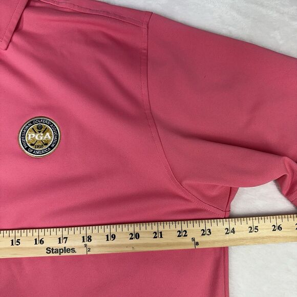 FootJoy FJ Men's Embroidered PGA Of America Performance Golf Polo Shirt Pink L - Picture 9 of 10
